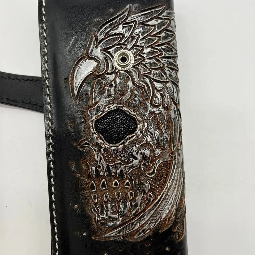 Rockertype Skull Leather Wallet Black